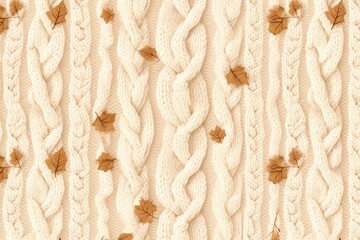 Cozy and comforting seamless pattern featuring a warm and inviting knit sweater texture in a soft wheat color