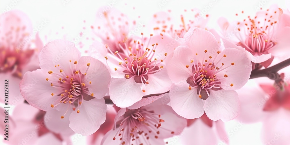 Poster a close-up photograph of a bunch of pink flowers. perfect for adding a touch of beauty to any projec