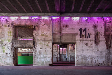 Interior of a former submarine base at Saint-Nazaire in Brittany, France