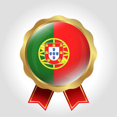 Obraz premium Creative Portugal Flag Label Vector Design