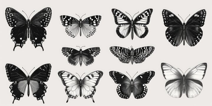 A bunch of butterflies sitting on a table. Perfect for nature enthusiasts and garden-themed projects