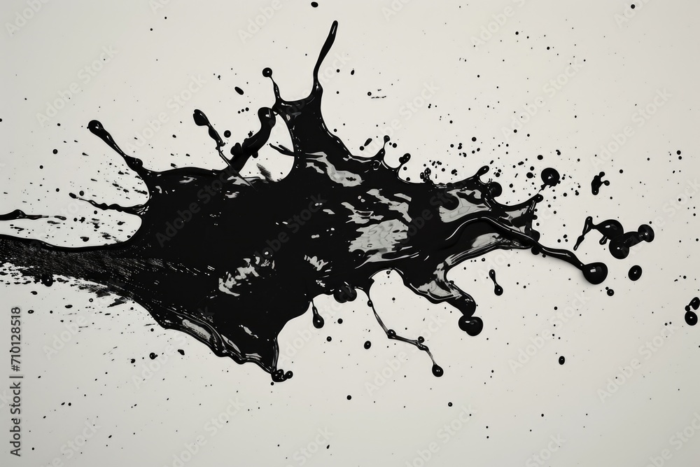 Poster A monochrome image capturing a dramatic splash of paint. Suitable for creative projects and design concepts