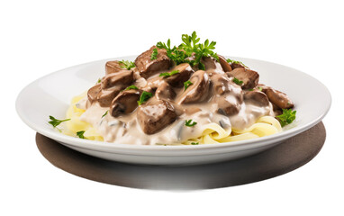Savory Beef Stroganoff Delight isolated on transparent Background