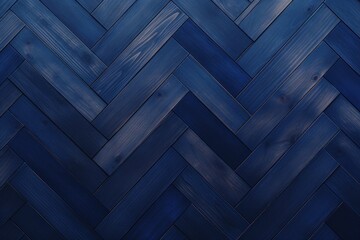 Cobalt oak wooden floor background. Herringbone pattern parquet backdrop - obrazy, fototapety, plakaty