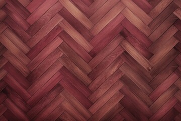 Burgundy oak wooden floor background. Herringbone pattern parquet backdrop
