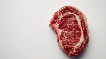 Fototapeta premium Piece of meat placed on clean white surface. Suitable for culinary and food-related designs.