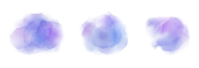 Delicate watercolor washes in soothing purple and blue hues
