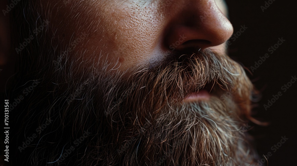 Aufkleber A close-up view of a man with a beard. This image can be used for various purposes