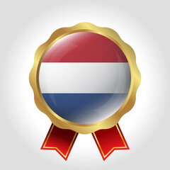 Creative Netherlands Flag Label Vector Design