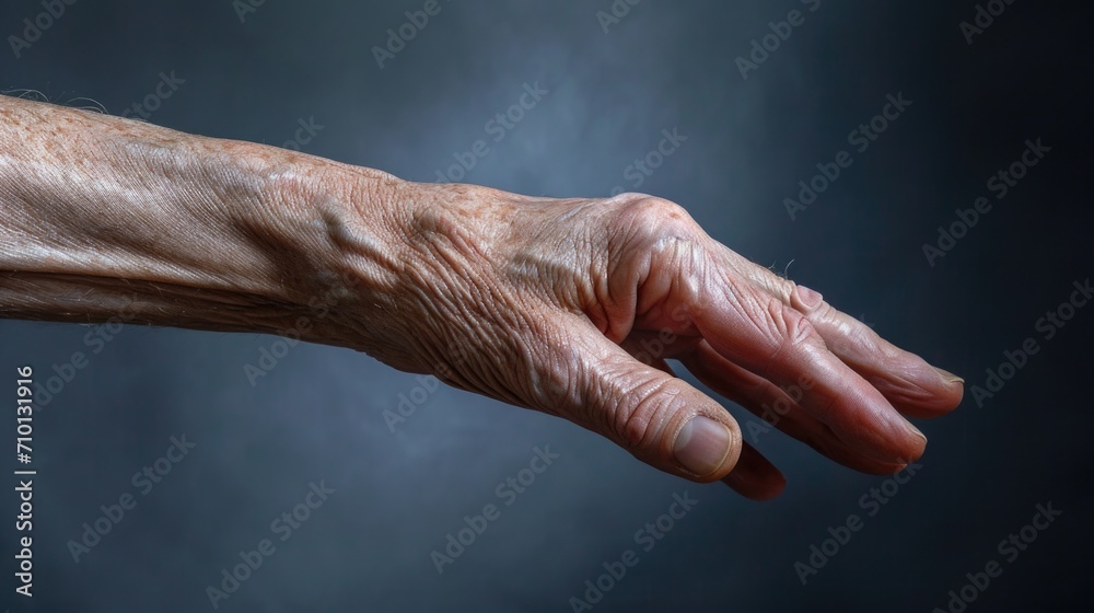 Poster A close up view of a person's hand holding an object. This versatile image can be used in various contexts