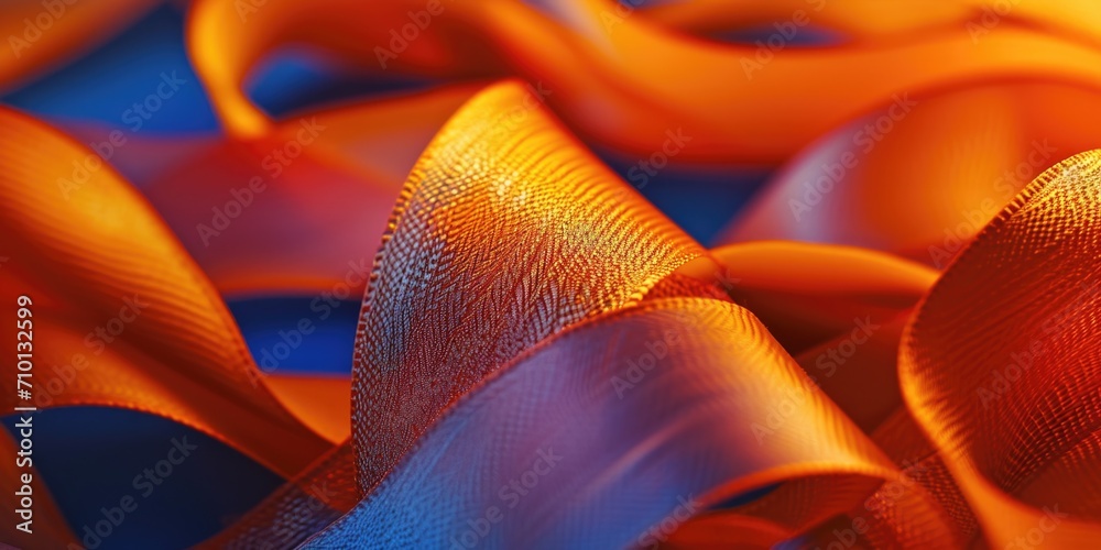 Poster a close-up view of a bunch of orange ribbons. this image can be used for various purposes