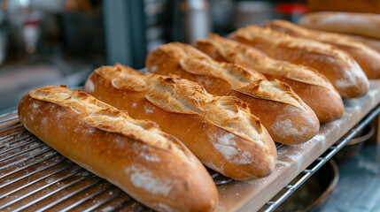 Freshly Baked Artisanal Baguettes Bread