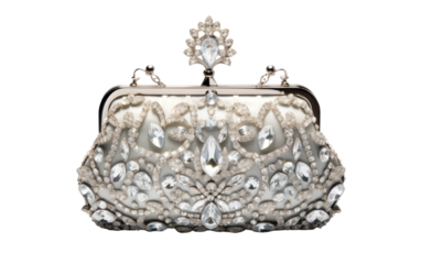 Crystal-Adorned Nighttime Purse isolated on transparent Background