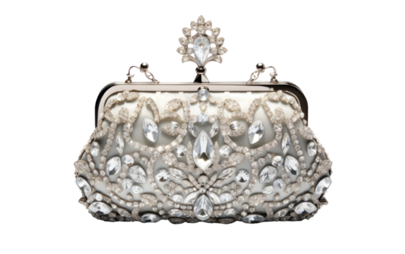 Crystal-Adorned Nighttime Purse isolated on transparent Background