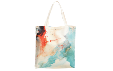 Tote Featuring Contemporary Art Prints isolated on transparent Background