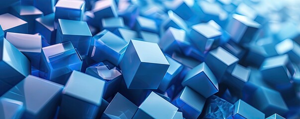 3d blue cube backgrounds Generative AI