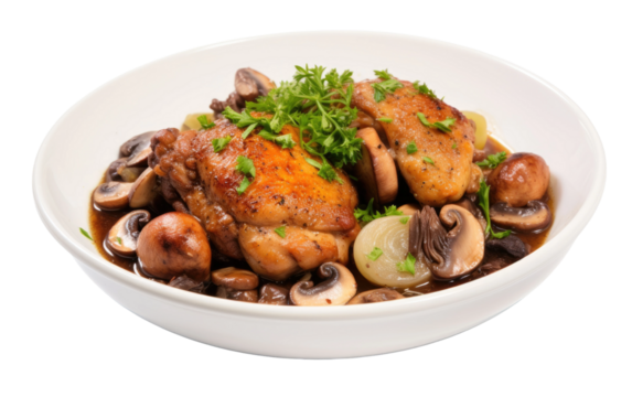 Vin Braised Chicken isolated on transparent Background