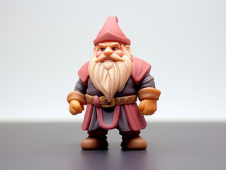 3d printed painted dwarf figurine, studio shot with light background