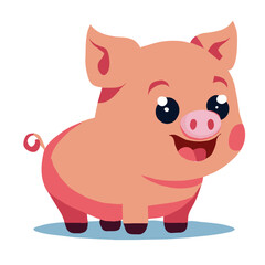 Obraz na płótnie Canvas Pig Cartoon Symphony: Happy Moments with a Pink Pig