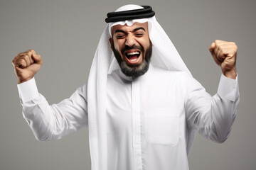 Fototapeta premium Picture of man with beard wearing white shirt. Suitable for various uses.