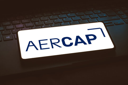 January 15, 2024, Brazil. In this photo illustration, the AerCap Holdings N.V. logo is displayed on a smartphone screen.