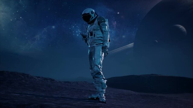 An Astronaut's Lonely Call. In this poignant video, witness the solitude of space exploration as our astronaut attempts to bridge the cosmic gap between the alien terrain and the voices of home.