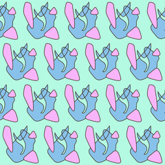 Doodle Hand Crafted Abstract Shape Seamless Textile Fabric Wallpaper Wrapping Paper Swatch Print Background