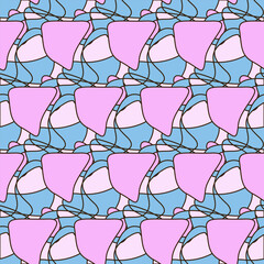 Doodle Hand Crafted Abstract Shape Seamless Textile Fabric Wallpaper Wrapping Paper Swatch Print Background