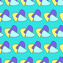 Doodle Hand Crafted Abstract Shape Seamless Textile Fabric Wallpaper Wrapping Paper Swatch Print Background