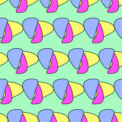 Doodle Hand Crafted Abstract Shape Seamless Textile Fabric Wallpaper Wrapping Paper Swatch Print Background