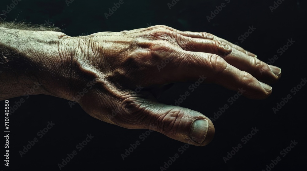 Poster A close-up view of a person's hand holding an object. Versatile and useful for a variety of concepts and themes