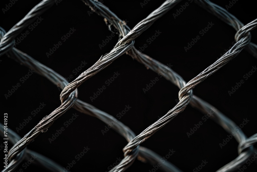 Poster A detailed view of a chain link fence. Suitable for various purposes