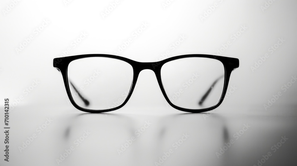 Poster a pair of glasses sitting on top of a table. suitable for various uses