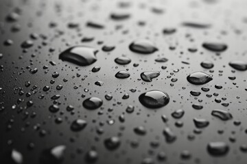 Water droplets captured in a close-up shot on a surface. Suitable for various uses