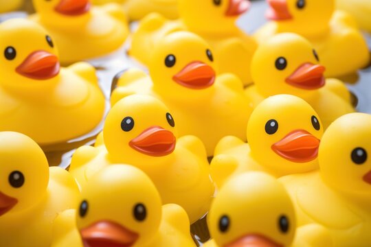 yellow rubber ducks in water