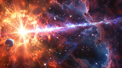 Obraz premium nebula with bright explosion