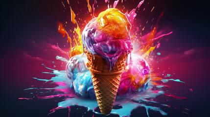 dynamic ice cream illustration