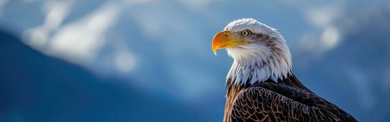 Obraz premium An eagle in a front of the mountains