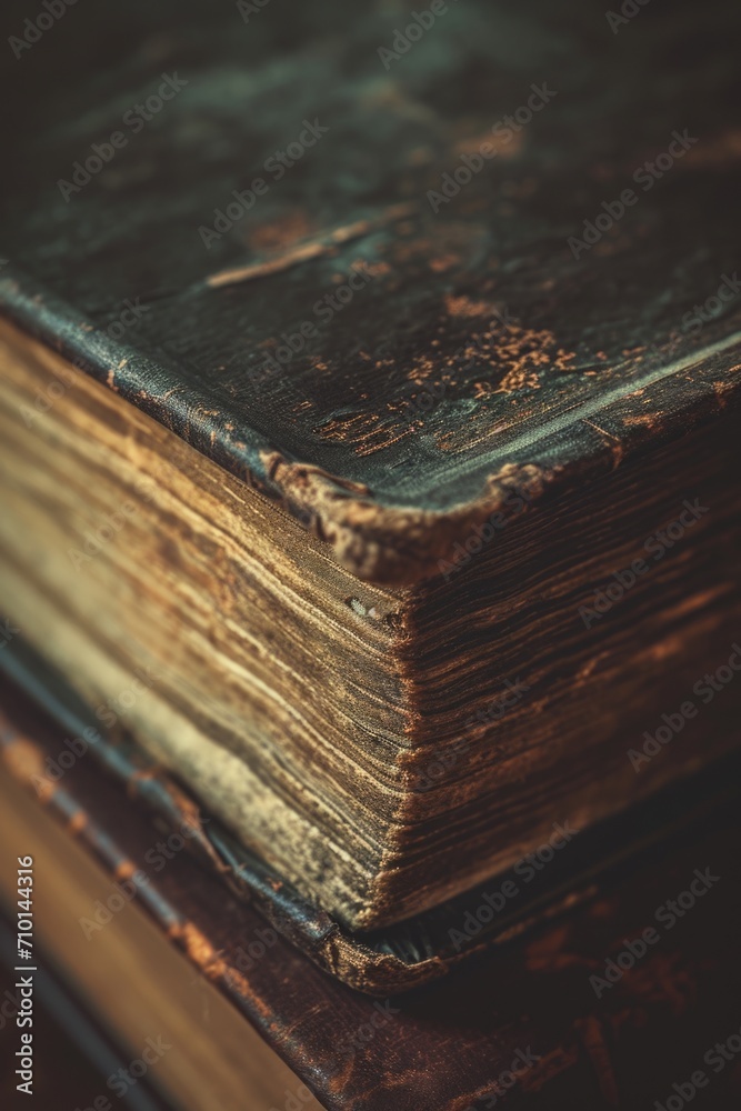 Poster a close up view of a book placed on a table. ideal for educational or office-themed designs