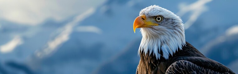 Fototapeta premium An eagle in a front of the mountains