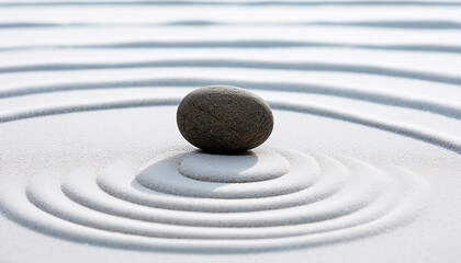 Fototapeta na wymiar Meditating stone brings balance, harmony, and tranquility generated by AI