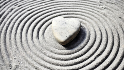 Tranquil harmony in Japanese rock garden, symbolizing love generated by AI