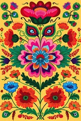 Colorful flower background with large flower