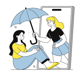Psychological support online vector linear