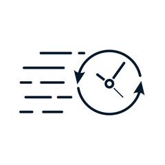 The concept of fast service and reaction. vector linear icon isolated on white background.