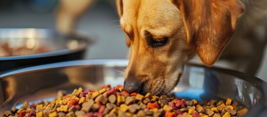 Pet food quality control process is being carried out.