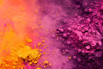 Colorful powder background, multicolor pigment, holi powder