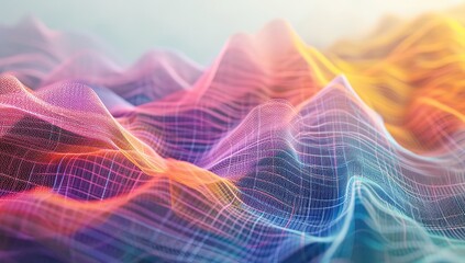 a colorful wave of data drawn in a light beam Generative AI