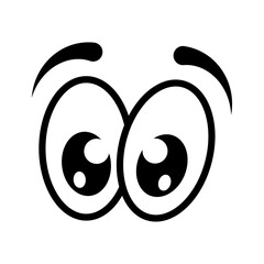 Cartoon eyes. Isolated vector illustration on white background.