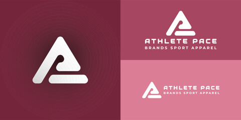abstract initial letter A and P logo in white color isolated in pink background applied for sports brand apparel logo also suitable for the brands or companies that have initial name AP or PA - obrazy, fototapety, plakaty